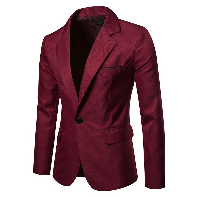 Мужской Блейзер, Новое поступление, осенняя официальная деловая одежда, приталенный пиджак, мужской офисный пиджак, мужской повседневный пиджак