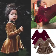 PUDCOCO/новейшие вечерние платья для маленьких девочек в американском стиле; бархатные платья-пачки принцессы; Милая одежда для детей от 0 до 24 месяцев