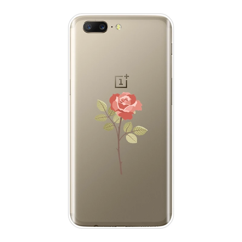 Чехол для One Plus 6 6T 5 5T 3 3T силиконовый мягкий модный чехол накладка с цветами розы