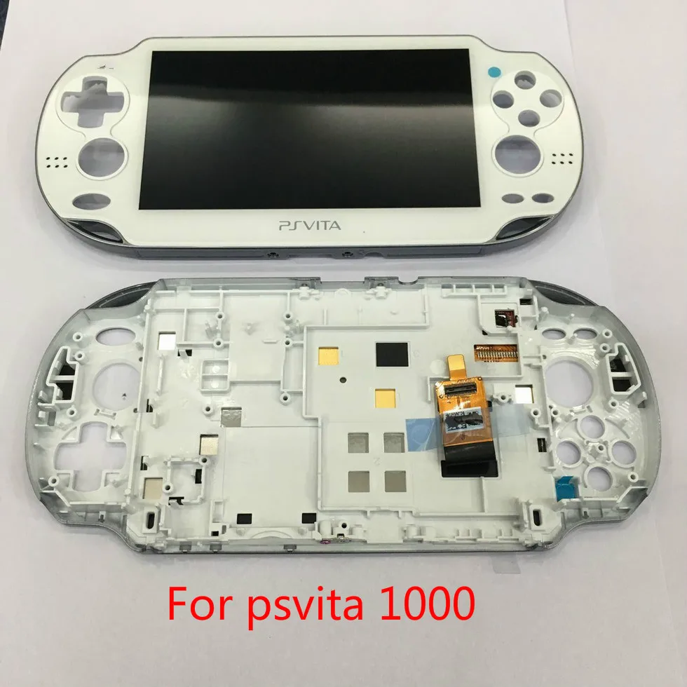 Бесплатный SD2VITA 5,0+ для ps vita 1000 для psvita 1000 ЖК-дисплей с сенсорным экраном цифровой в сборе+ рамка 4 цвета - Цвет: white