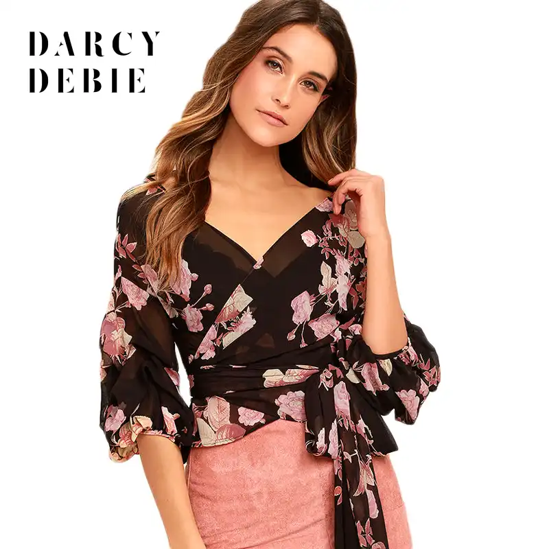 floral wrap shirt
