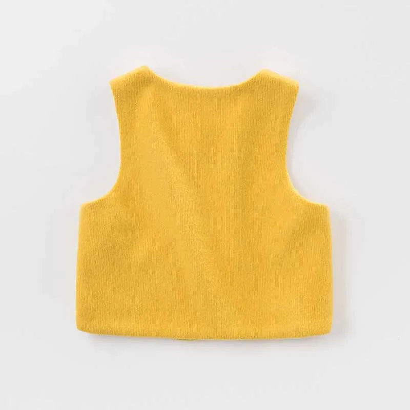 DBZ8055 dave bella/осенняя одежда для маленьких девочек детское пальто высокого качества детский желтый жилет 1 предмет