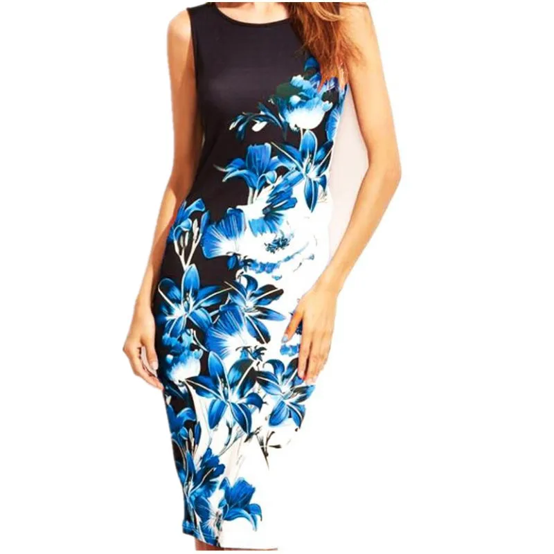 5XL-Large-Sizes-2019-Summer-Fashion-Sleeveless-Print-Dress-Slim-Bodycon-Pencil-Midi-Office-Dress-Robe (5)