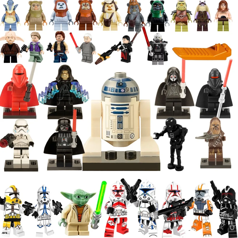 

Hot legoings star wars figures clon Soldiers troopers commander set Building Blocks Yoda Gungan model Compatible With legoedings