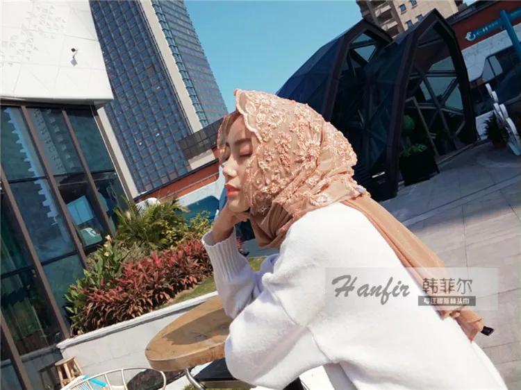 

Gift wedding hijab rhinestone decoration Muslim scarf women hijab