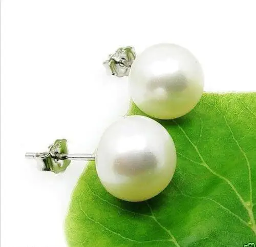 

Free Shipping >>>> Genuine 8-9mm White Freshwater Cultured Pearl Silver Stud Earrings