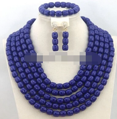 

hot sell new - charm Jew.656 African Wedding Beads Necklace Set,African Nigerian Beaded Jewelry Set (A0425)