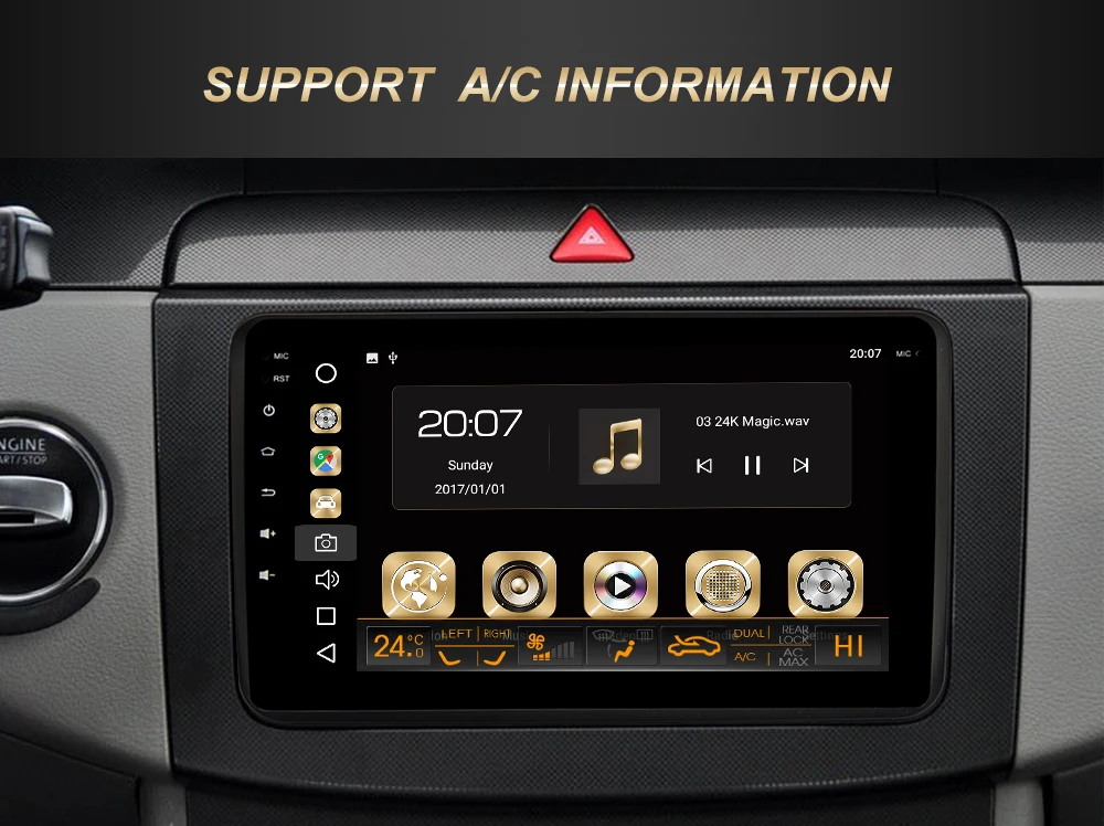 Best Dasaita 8" Android 9.0 Car GPS Radio Player for VW Volkswagen Golf 5 6 Polo Passat Tiguan Jetta EOS Sharan Amarok Scirocco Video 10