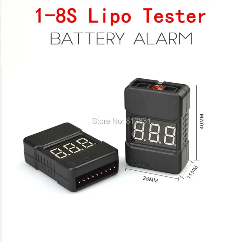 

4pcs BX100 1-8S Lipo Battery Voltage Tester/ Low Voltage Buzzer Alarm/ Battery Voltage Checker with Dual Speakers