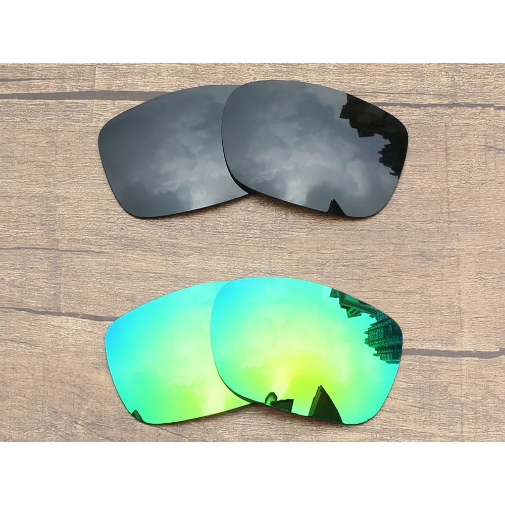 

Vonxyz 2 Pairs Stealth Black & Jade Mirror Polarized Replacement Lenses for-Oakley TwoFace Frame