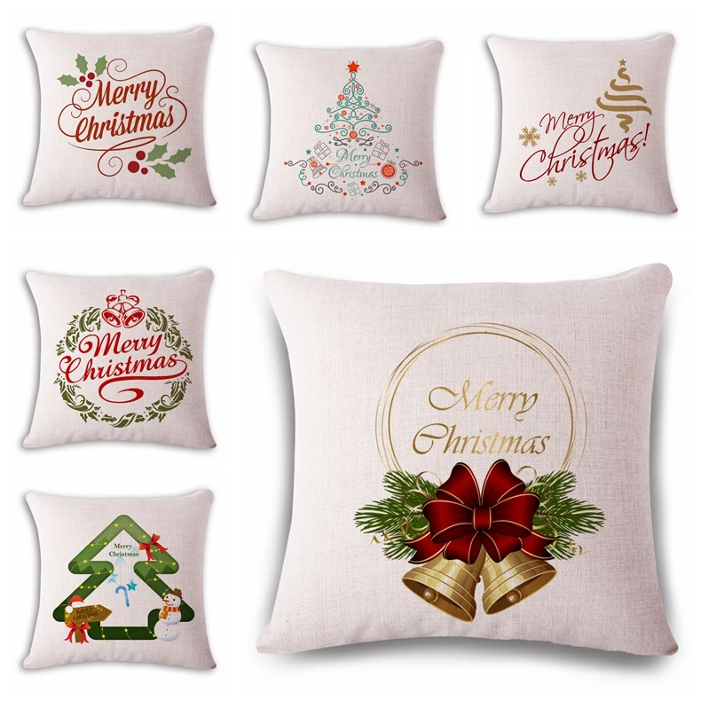 

Interesting funny Christmas Cushion(No Filler) Polyester Family affection Sofa Car Seat family Home Decorative Throw Pillow