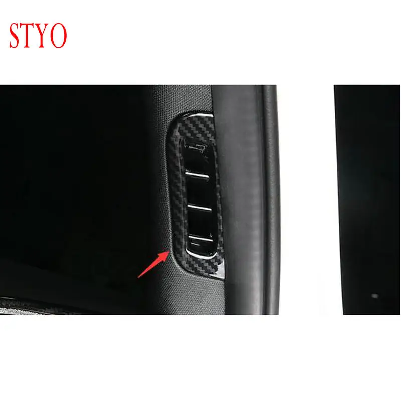 

STYO ABS Matte/Carbon Fiber A Pillar Post Air Vent Outlet Cover Trim For LHD Jeep Grand Cherokee 2014-2018 2015 2016 2017