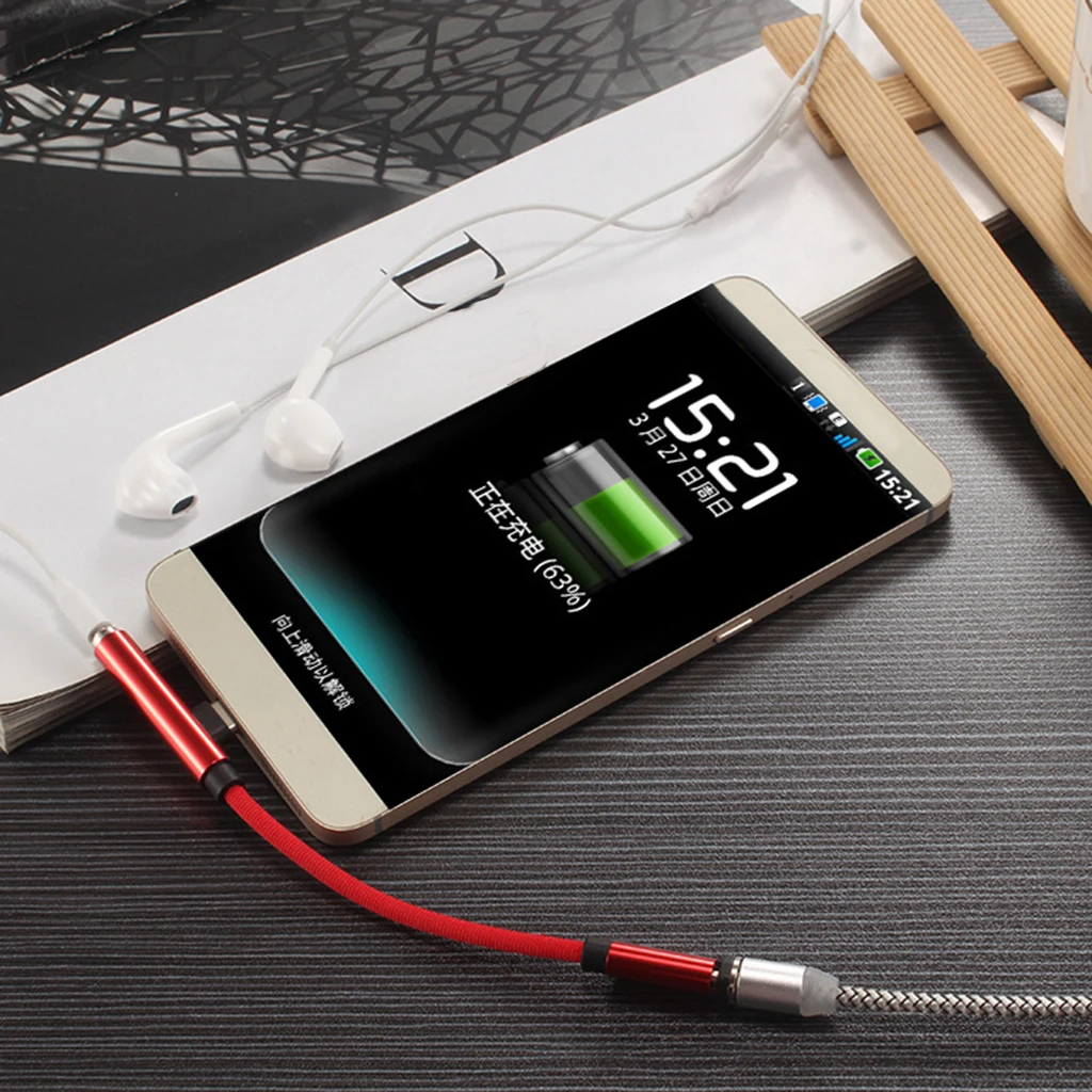 2 в 1 USB-C для зарядного устройства и 3,5 мм AUX для Android разветвитель для аудиокабеля золото