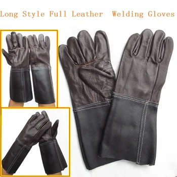 

Long Style Full Cowhide Dark Color Welding Gloves Wear-resisting Protective Work Gloves