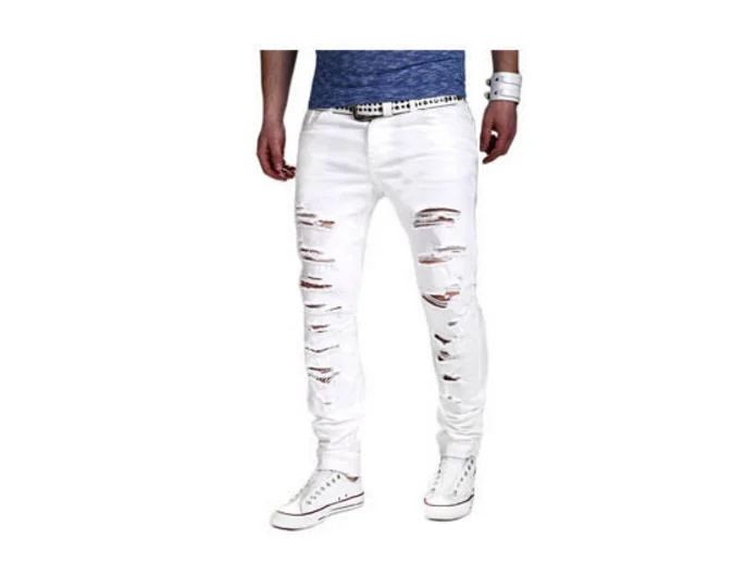 Бренд мужской новая мода тонкий сплошной цвет нищие отверстие мужские повседневные штаны мужские брюки дизайнерские мужские s джоггеры 2xl Gdff