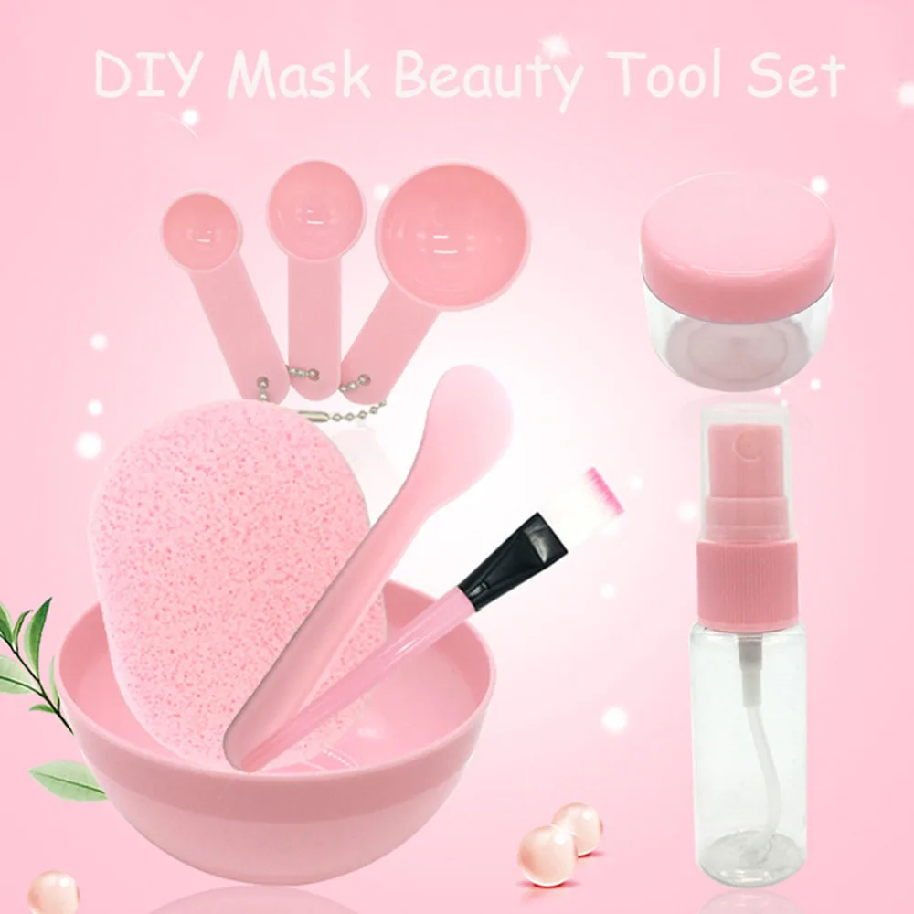 

9 IN 1/set Cosmetics DIY Face Mask Bowl Brush Spoon Stick Makeup Kit Spray Bottle Wash Face for Women Facial Mask Tool