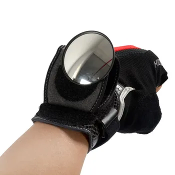 

Bicycle rearview mirror with wrist strap arm 360 degree rotating mirror black