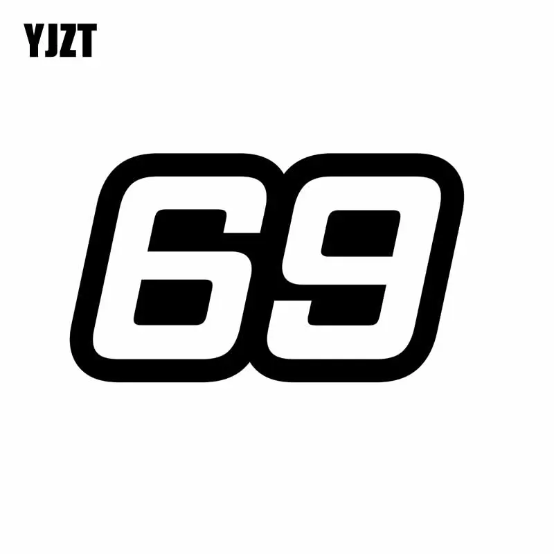 

YJZT 15.2CM*8.8CM personalized Number 69 Vinyl Car-styling Car Sticker Graphical Decal Black/Silver C11-0885