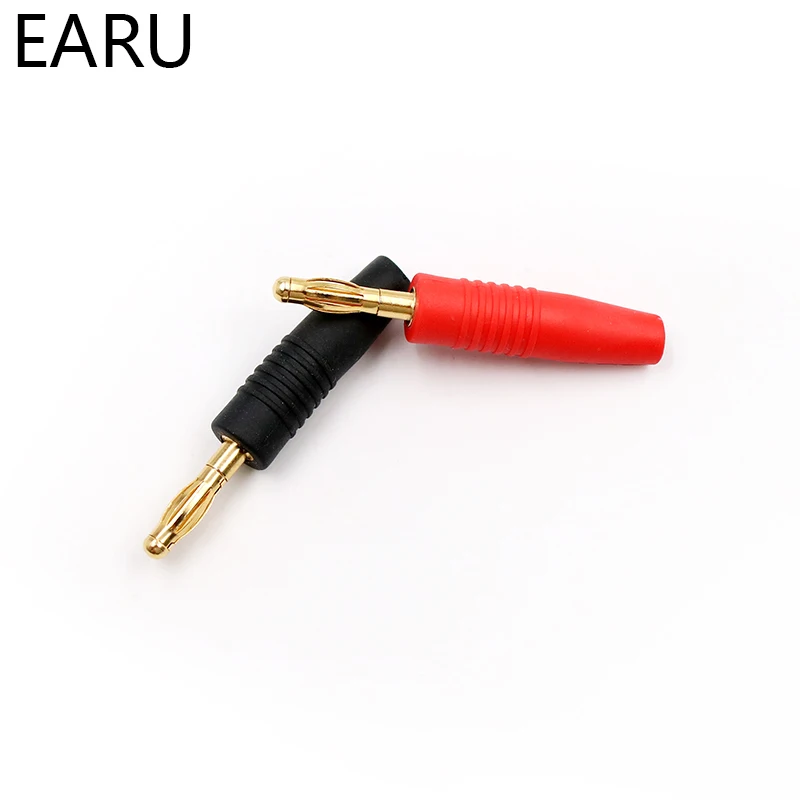 4pcs New 4mm Plugs Gold Plated Musical Speaker Cable Wire Pin Banana Plug Connectors Socket Red Black Blue Green Yellow