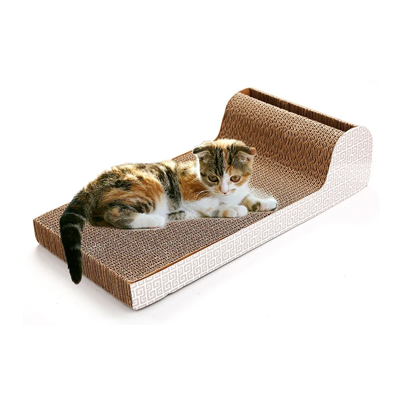 

P-Shaped Corrugated Cat Kitten Scratch Board Pad Bell Ball Scratcher Bed Mat Claws Care Toy For Pet Cat Training Cat Toy