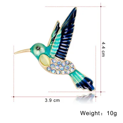 Funmor Bird Brooch Enamel Pin Crystal Jewelry For Women Men Suit Bag Scarf Accessories Party Wedding Ornaments Gifts Zinc Alloy