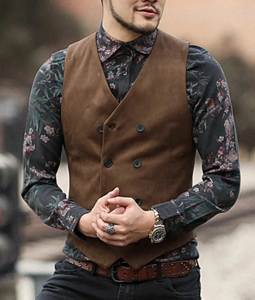 MMCP Men Slim Single Breasted V-Neck Casual Business Business Suit Vests Waist Coat