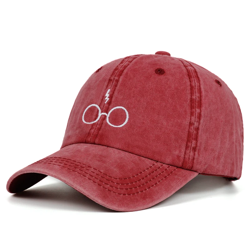 

2019 new glasses embroidery baseball cap high quality unisex fashion hats lightning sports caps trend design dad hat
