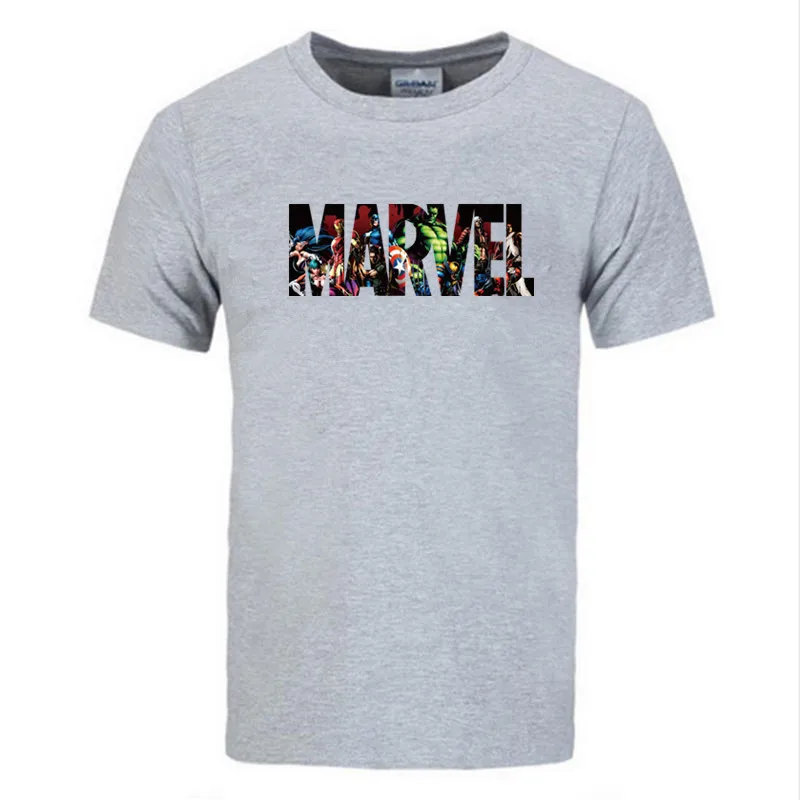 NANSHA Новая мода Marvel с коротким рукавом Футболка мужская супергерой принт футболка с круглым вырезом comic футболка с надпись Marvel топы мужская