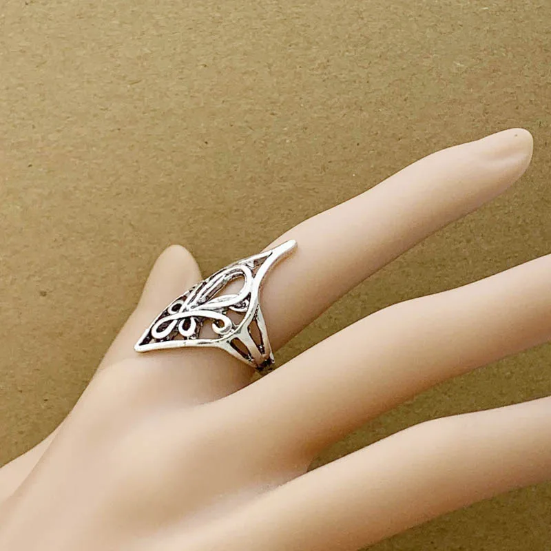 Серебряное кольцо Хоббит Элронд LOTR Властелин колец эльфа модные мужские