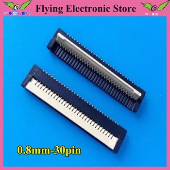 

50pcs/lot FPC FFC flat cable connector socket 30pin 0.8mm Pitch for Laptop keyboard interface