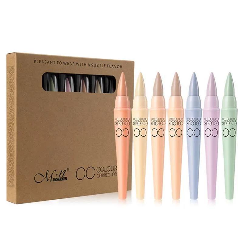 

6pcs/set Menow face corrector CC stick C801 warm color concealer stick brighten solid contouring makeup concealer pencil MN056