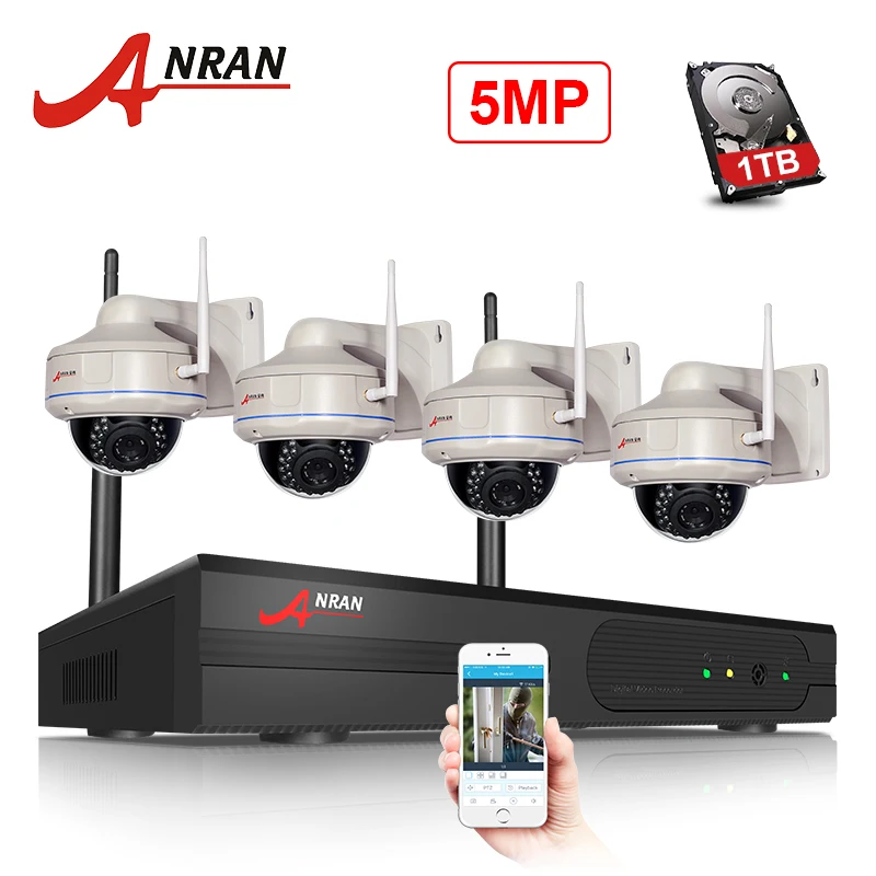 

ANRAN CCTV Security System 5MP H.265 HD Motion Dection Record Home Wireless Security Camera Waterproof Video Surveillance Kit