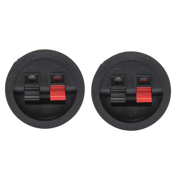 2Pcs 2 Way Speaker Box Binding Post Terminal Cup Round Spring Clip