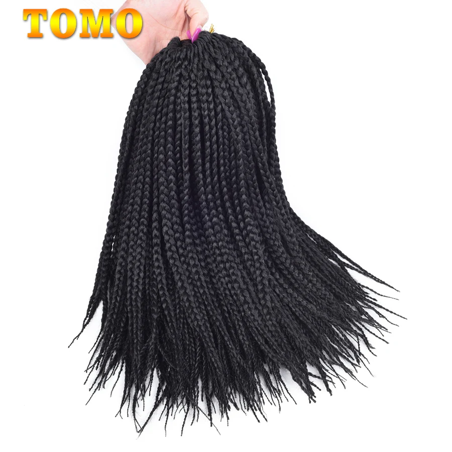 TOMO 1" 18" 2" длинные вязанные крючком косички для волос Омбре коричневые синтетические вязанные косички для наращивания волос 22 корня для женщин и детей