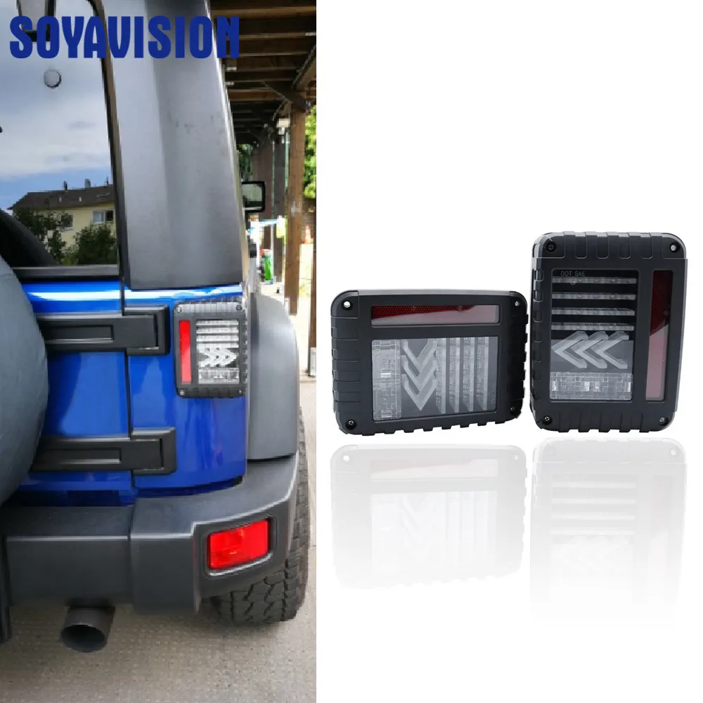 LED Tail Light Signal Light For Jeep Wrangler 2007-2017 JK JKU Break Back Up Light White Reverse Turn Signal Lamp Assembly (3)