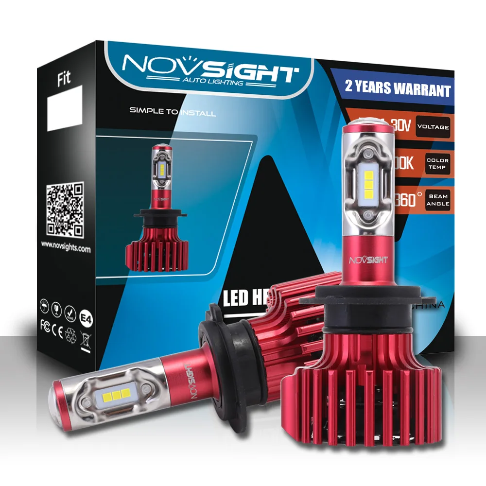 Acheter NIGHTEYE H7 Led Phare Ampoules 6000 k 60 W Set 10000LM Faisceau Unique Brouillard Lampes Ampoules 12 V 24 V brouillard Lumière Auto LED Phares De Voiture