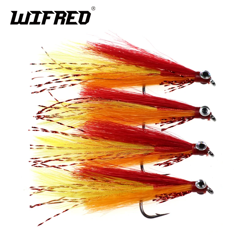 Wifreo 4PCS 6 Micky Fin Minnow Streamer Fly Fishing Lure Bait Trout