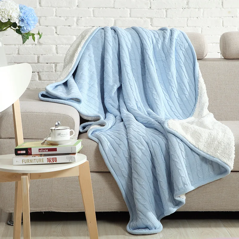 

1 PCS 150*200CM Cotton Plus Blankets Solid Color Velvet Knitted Leisure Blanket For Home Beds Sofa Car Portable Blankets V20