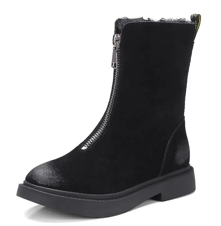 2018-Front-Zipper-Cool-Female-Snow-Boots-Plus-Fur-Winter-Shoes-Flat-Boots-Woman-Lamb-Fur(6)