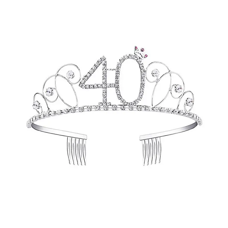 День рождения корона украшения Bling оголовье интимные аксессуары свадьба день рождения поставки тиара подарок для девочек украшение для головы с кристаллами Декор - Цвет: 40