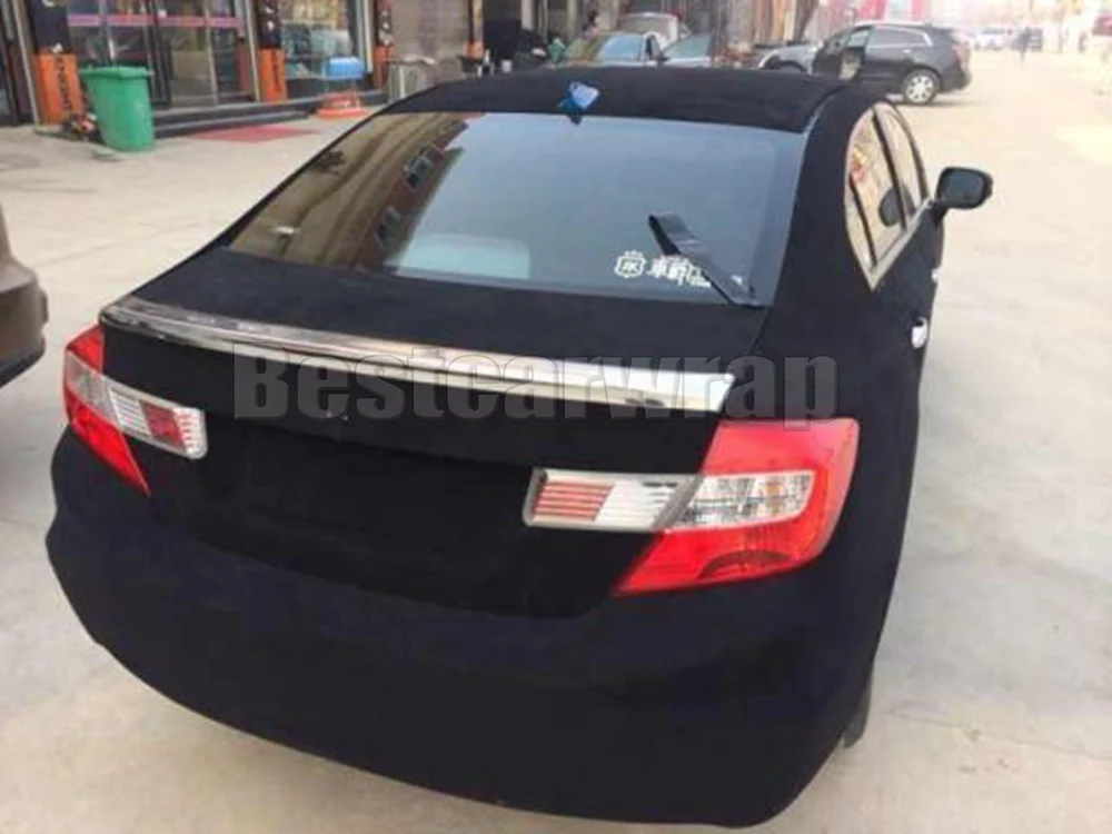 Alcantara Black vinyl velvet  car wrap film foil  Sticker suede leather wrapping  (15)
