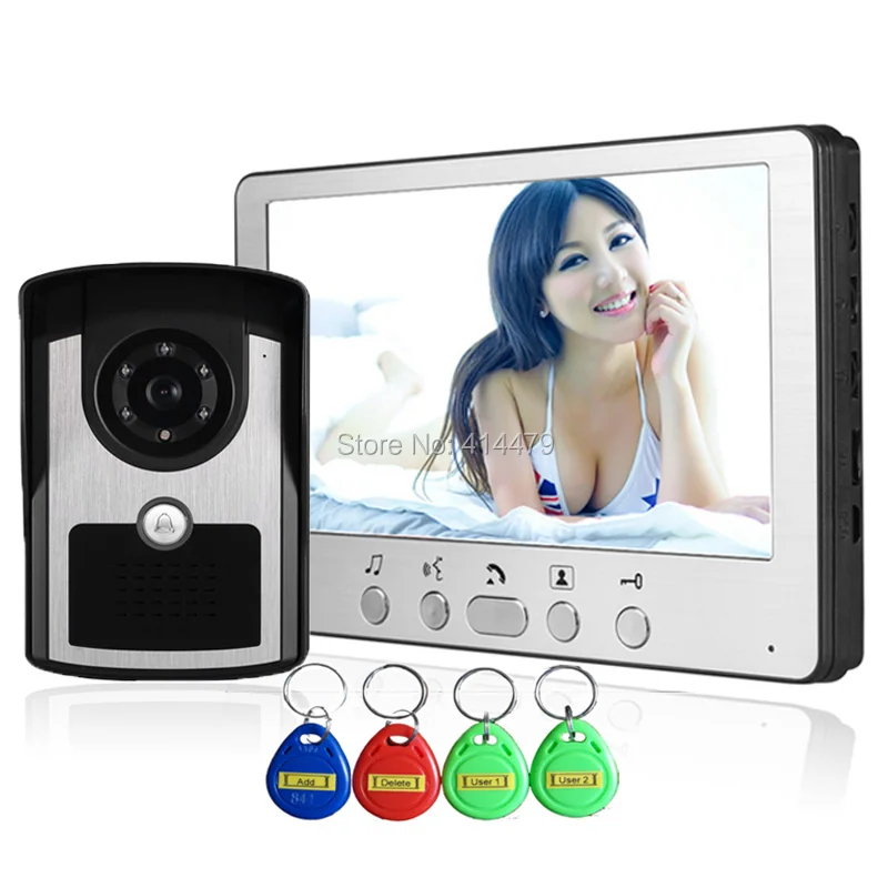 

Home Video Speakerphone intercom System 7 inch Color Video Door Phone doorbell Monitor 700TVL ID Unlocking Camera