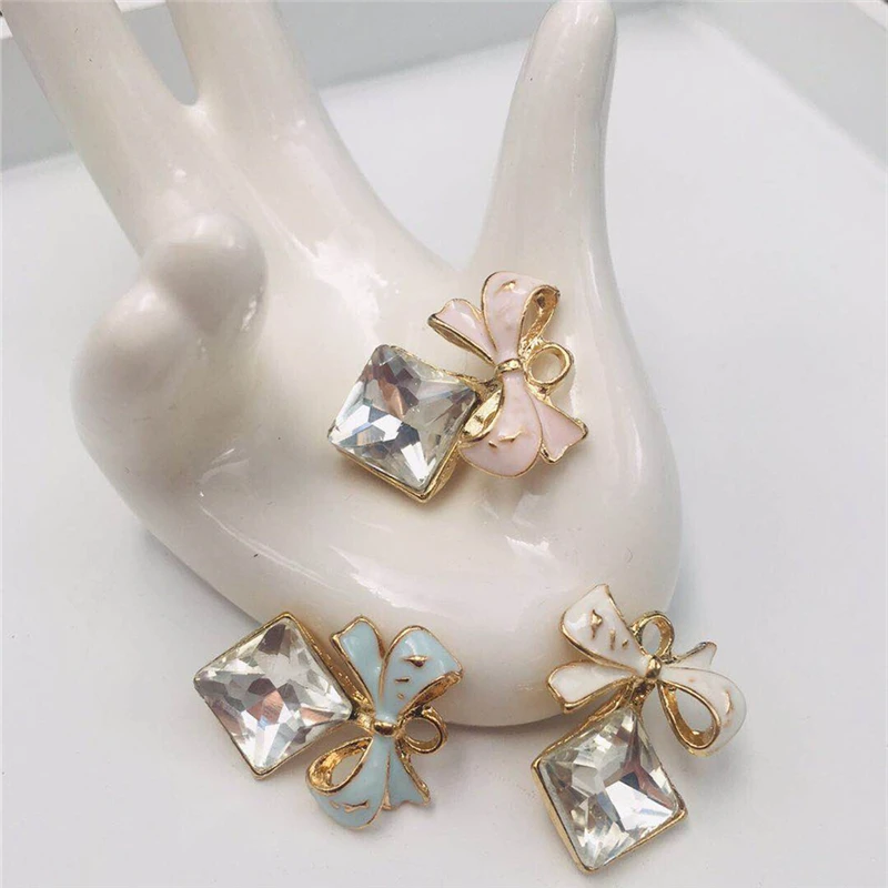 

Min order 40pcs/lot color bow-knot shape alloy floating lock charms diy jewelry earrings/bracelet/key accessory