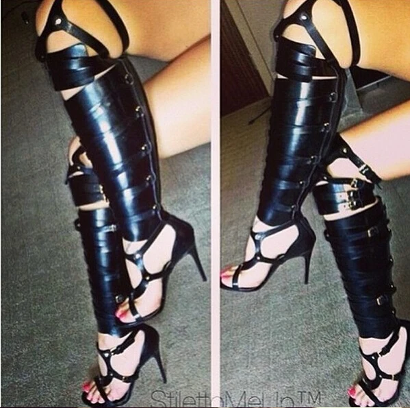 Big Size 13 Hot Selling Shinning Gold/Silver Over The Knee ...