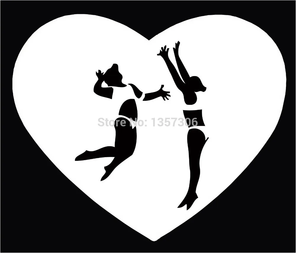 Cool Graphical Volleyball Beach Bikini Spike Block Net Car Window Sticker Vinyl Decal 9 Colors |