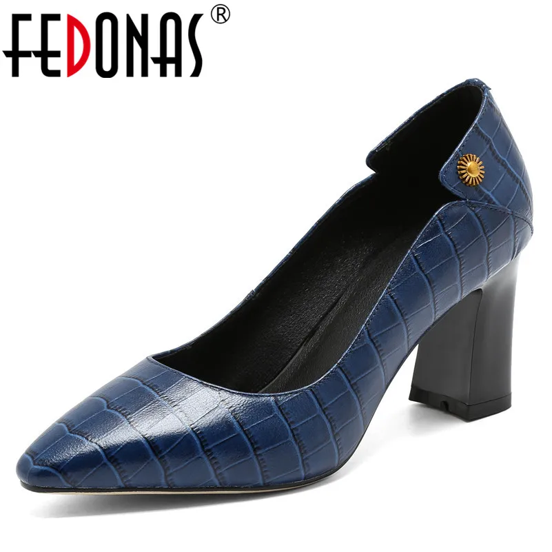 FEDONAS/Модные женские брендовые классические туфли-лодочки на высоком каблуке; свадебные вечерние туфли из натуральной кожи с острым носком; женские элегантные офисные туфли-лодочки