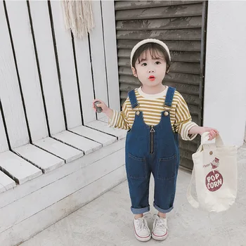 

Dudukids NEW Arrive Denim Baby Girls Strap Jumpsuit Kids Jeans Romper Pant Bebes Coveralls Summer Bebes Children Girls Romper
