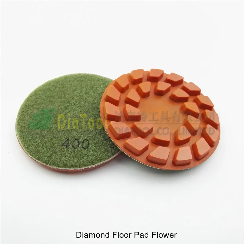 DIATOOL 9pcs 100mm #400 diamond floor sanding disc Flower type 4" Resin bond diamond floor renew polishing pads