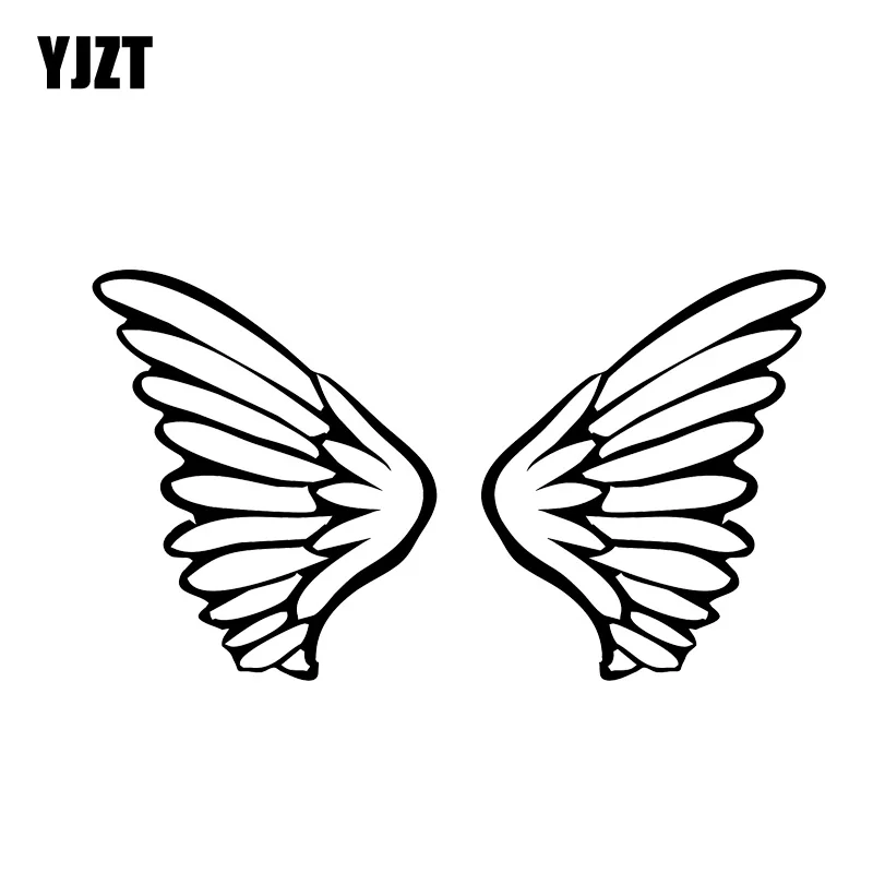 YJZT 16.6*9.3CM Beautiful Smart Cute Fairy Angel Wings Car Sticker Silhoutte Decal Black/Silver Covering The Body C20-1499 | Автомобили и