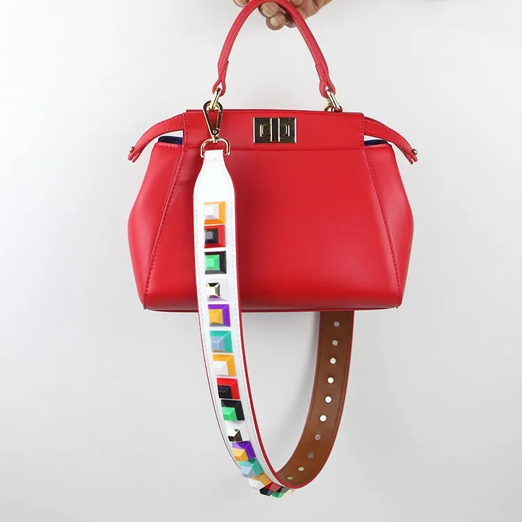 Широкий наплечный ремень 3D цвет заклепки наплечный ремень змеиная сумка украшения Высокое качество ремень для женщин сумка разноцветный ремень
